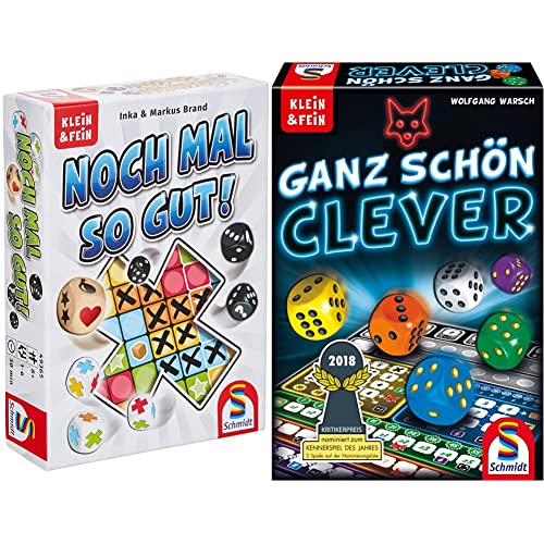 Schmidt Spiele 49365 Noch mal so gut, Würfelspiel aus der Serie Klein & Fein, bunt & 49340 Ganz Schön Clever, Würfelspiel aus der Serie Klein & Fein, bunt von Schmidt Spiele