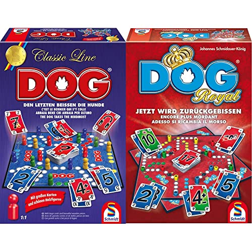 Schmidt Spiele 49412 Dog in der Classic Line, Extra große Spielfiguren aus Holz, Große Karten, Bunt & 49267 Dog Royal von Schmidt Spiele