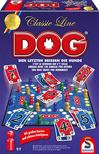 Schmidt Spiele 49412 Dog in der Classic Line, Extra große Spielfiguren aus Holz, Große Karten, Bunt[Exklusiv bei Amazon] von Schmidt Spiele
