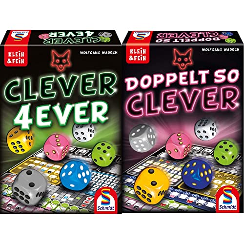 Schmidt Spiele 49424 Clever 4-Ever, Klein und Fein Serie, Würfelspiel, bunt & 49357 Doppelt so clever, Würfelspiel aus der Serie Klein & Fein, bunt Schmidt Spiele 49424 Clever 4-Ever, Klein und Fein Serie, Würfelspiel, bunt & 49357 Doppelt so clever, Würfelspiel aus der Serie Klein & Fein, bunt von Schmidt
