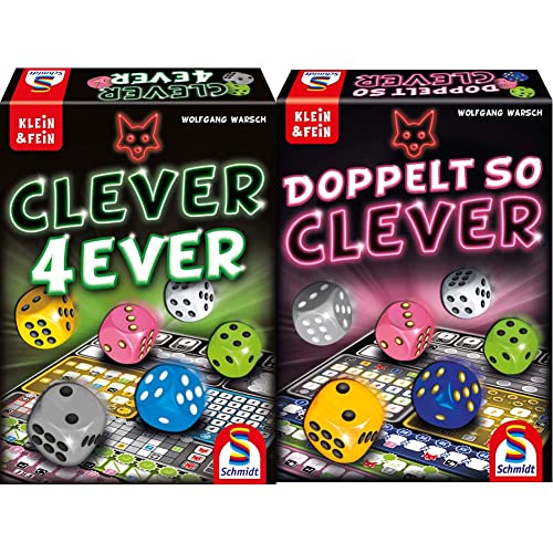 Schmidt Spiele 49424 Clever 4-Ever, Klein und Fein Serie, Würfelspiel, bunt & 49357 Doppelt so clever, Würfelspiel aus der Serie Klein & Fein, bunt von Schmidt Spiele