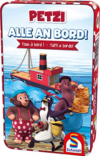 Schmidt Spiele 51418 Petzi, Alle an Bord-Kinderspiel, Metalldose, bunt Schmidt Spiele 51418 Petzi, Alle an Bord-Kinderspiel, Metalldose, bunt von Schmidt Spiele