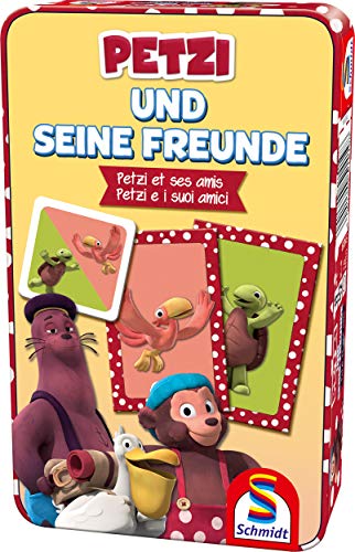 Schmidt Spiele 51419, Petzi und Seine Freunde, Kinderspiel, Metalldose, bunt von Schmidt Spiele