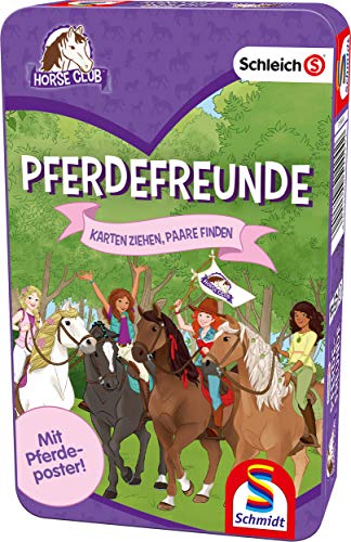 Schmidt Spiele 51424 Pferdefreunde, Kartenspiel in der Metalldose, Schleich Horse Club, bunt von Schmidt Spiele