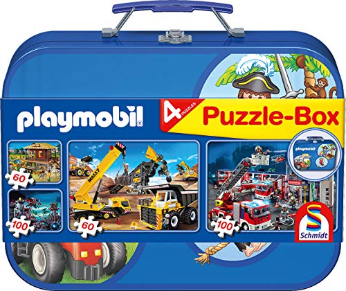 Playmobil 2, Puzzle-Box im Metallkoffer, 2x60 und 2x100 Teile Kinderpuzzle von PLAYMOBIL