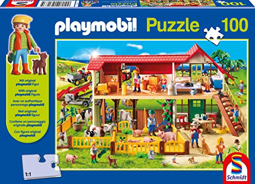 Schmidt Playmobil On The Farm Children's Jigsaw Puzzle and Figure Set (100-Piece) von Schmidt Spiele