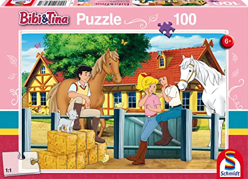 Schmidt Spiele 56187 Bibi und Tina, Auf dem Martinshof, 100 Teile Kinderpuzzle von Schmidt Spiele