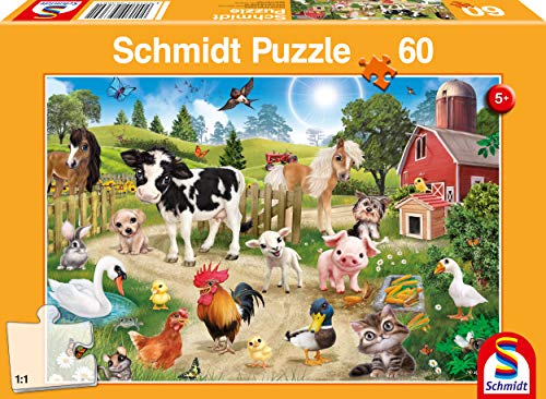 Schmidt Spiele 56369 Animal Club, Bauernhoftiere, 60 Teile Kinderpuzzle, Bunt von Schmidt Spiele