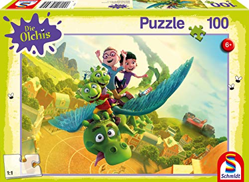 Schmidt Spiele 56390 Die Olchis, Auf nach Schmuddelfing, 100 Teile Kinderpuzzle, Bunt von Schmidt Spiele