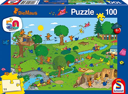 Schmidt Spiele 56395 Sendung Mit Der Maus, Spielpark, 100 Teile Kinderpuzzle, Bunt von Schmidt Spiele