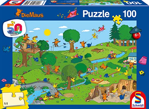 Schmidt Spiele 56395 Sendung Mit Der Maus, Spielpark, 100 Teile Kinderpuzzle, Bunt von Schmidt Spiele