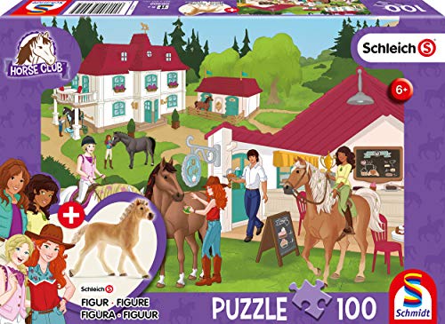 Schmidt Spiele 56402 Horse Club, Auf dem Reiterhof, 100 Teile Kinderpuzzle, mit Original Schleich Figur von Schmidt Spiele