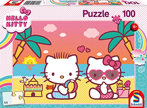 Schmidt Spiele 56409 Hello, Badespaß mit Kitty, 100 Teile Kinderpuzzle, Bunt von Schmidt Spiele