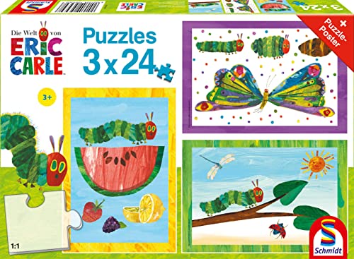 Kleine Raupe Nimmersatt, Kokon und Schmetterling, 3x24 Teile Kinderpuzzle Kleine Raupe Nimmersatt, Kokon und Schmetterling, 3x24 Teile Kinderpuzzle von Schmidt