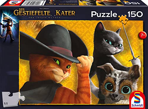 Schmidt Spiele 56443 Der Gestiefelte Kater und Seine Freunde, 150 Teile Kinderpuzzle von Schmidt
