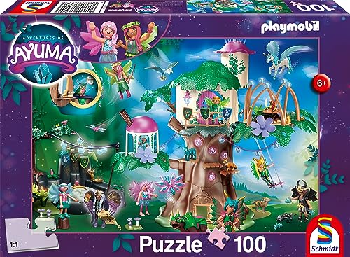 Schmidt Spiele 56480 Playmobil, Ayuma, Der magische Feenwald, 100 Teile Kinderpuzzle, Mehrfarbig, Small von Schmidt Spiele