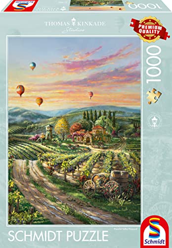 Schmidt Spiele 57366 Thomas Kinkade, Peaceful Valley Vineyard, 1000 Teile Puzzle, Mehrfarbig von Schmidt Spiele