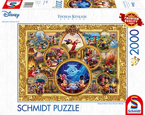 Schmidt Spiele 57371 Thomas Kinkade, Disney, Mickey & Minnie, Dream Collage 2, 2000 Teile Puzzle von Schmidt Spiele