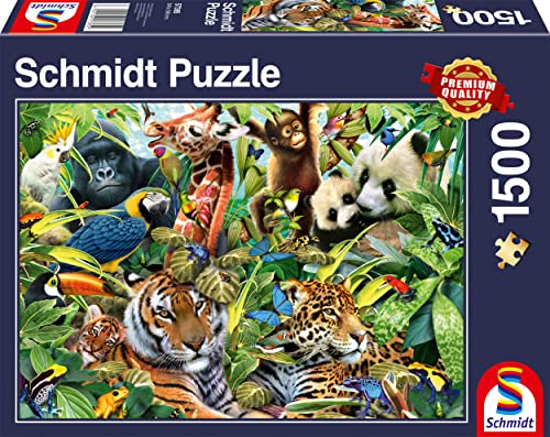 Schmidt Spiele 57385 Kunterbunte Tierwelt, 1500 Teile Puzzle, Mehrfarbig von Schmidt Spiele