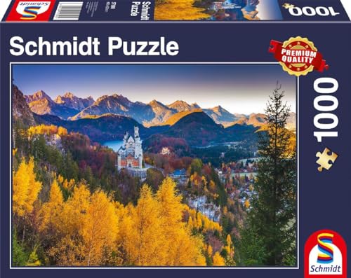 Schmidt Spiele 57390 Herbstliches Neuschwanstein, 1000 Teile Puzzle von Schmidt