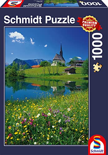Schmidt Spiele 57391 Inzell, Einsiedlhof und Kirche St. Nikolaus, 1000 Teile Puzzle, Normal von Schmidt Spiele
