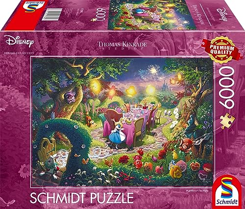 Schmidt Spiele 57398 Thomas Kinkade, Disney, Mad Hatter’s Tea Party, 6000 Teile Puzzle von Schmidt Spiele