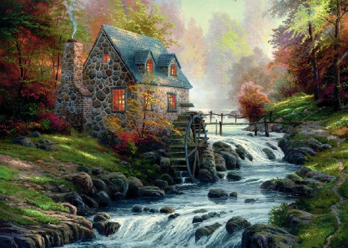 Schmidt Spiele 57486 Thomas Kinkade, by The Old Mill, 1000 Stück Puzzle, Colourful von Schmidt Spiele