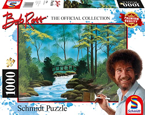 Schmidt Spiele 57536 Bob Ross, Abgelegene Brücke, 1000 Teile Puzzle, Normal von Schmidt Spiele