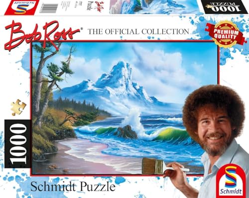 Schmidt Spiele 57537 Bob Ross, Berg am Meer, 1000 Teile Puzzle, Normal von Schmidt Spiele