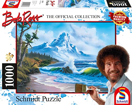 Schmidt Spiele 57537 Bob Ross, Berg am Meer, 1000 Teile Puzzle, Normal von Schmidt Spiele