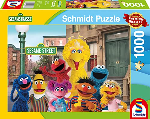 Schmidt Spiele 57574 Sesamstraße, EIN Wiedersehen mit Guten Alten Freunden, 1000 Teile Puzzle, Mehrfarbig, Normal von Schmidt Spiele