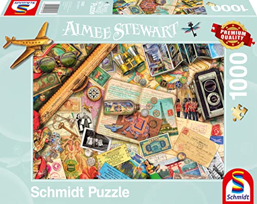 Schmidt Spiele 57581 Aimee Stewart, Aufgetischt Reise-Erinnerungen, 1000 Teile Puzzle, Normal von Schmidt Spiele