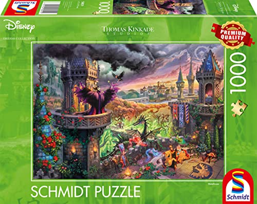 Schmidt Spiele 58029 Thomas Kinkade, Disney, Maleficent, 1000 Teile Puzzle, Normal von Schmidt Spiele