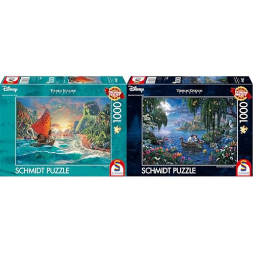 Schmidt Spiele 58030 Thomas Kinkade, Disney, Vaiana, Moana, 1000 Teile Puzzle, Normal & 57370 Thomas Kinkade, Disney, The Little Mermaid and Prince Eric, 1000 Teile Puzzle Schmidt Spiele 58030 Thomas Kinkade, Disney, Vaiana, Moana, 1000 Teile Puzzle, Normal & 57370 Thomas Kinkade, Disney, The Little Mermaid and Prince Eric, 1000 Teile Puzzle von Schmidt