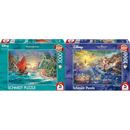Schmidt Spiele 58030 Thomas Kinkade, Disney, Vaiana, Moana, 1000 Teile Puzzle, Normal & 59479 Thomas Kinkade, Disney, Kleine Meerjungfrau, Arielle, 1000 Teile Schmidt Spiele 58030 Thomas Kinkade, Disney, Vaiana, Moana, 1000 Teile Puzzle, Normal & 59479 Thomas Kinkade, Disney, Kleine Meerjungfrau, Arielle, 1000 Teile von Schmidt