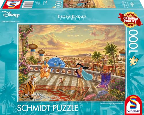 Schmidt Spiele 58032 Thomas Kinkade, Disney, Jasmine Dancing in The Desert Sunlight, 1000 Teile Puzzle, pappe, Vibrant von Schmidt