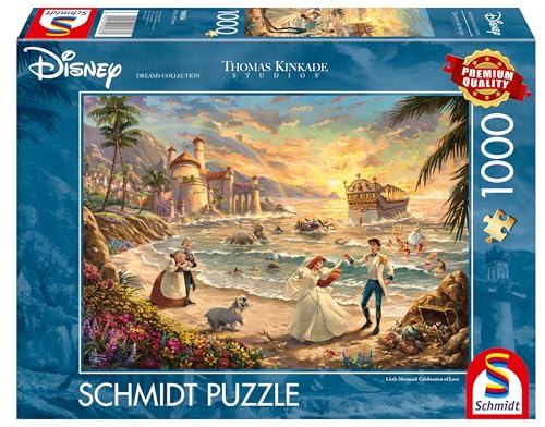 Schmidt Spiele 58036 Thomas Kinkade, Disney, The Little Mermaid Celebration of Love, 1000 Teile Puzzle, bunt von Schmidt Spiele