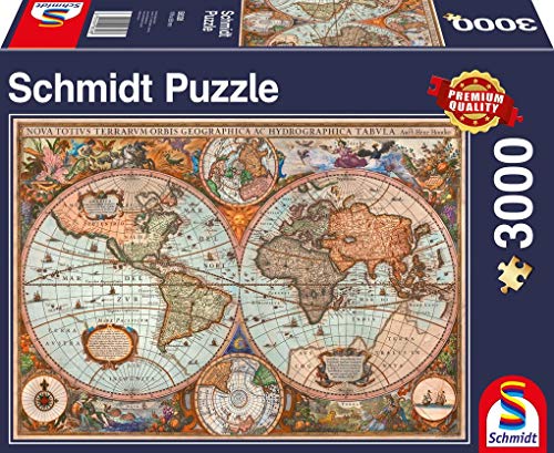 Schmidt Spiele 58328 Antike Weltkarte, 3000 Teile Puzzle, Bunt von Schmidt Spiele