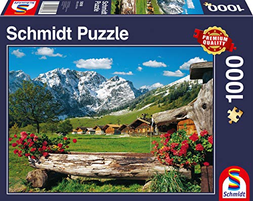 Schmidt Spiele 58368 Mountain Paradise Bergparadies Blick ins Bergidyll, 1000 Teile Puzzle, Bunt von Schmidt Spiele