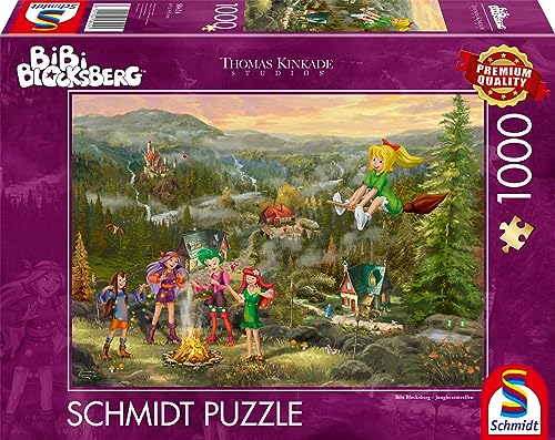 Schmidt Spiele 58424 Thomas Kinkade, Kiddinx, Bibi Blocksberg, Junghexentreffen, 1000 Teile Puzzle von Schmidt Spiele