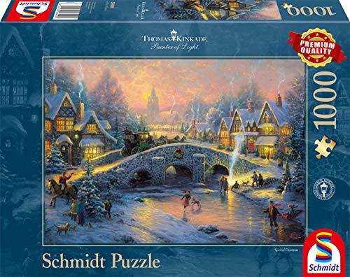 Schmidt Spiele 58450 - Thomas Kinkade "Winterliches Dorf", 1000 Teile Puzzle von Schmidt Spiele