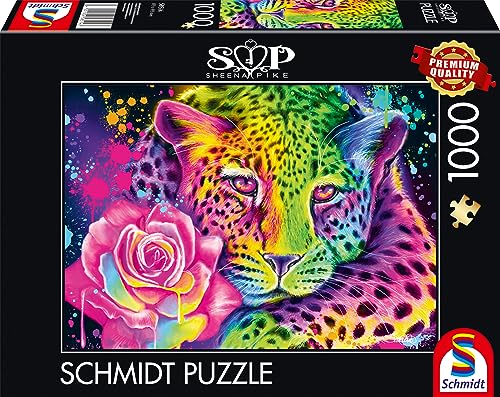 Schmidt Spiele 58514 Sheena Pike, Neon Regenbogen-Leopard, 1000 Teile Puzzle von Schmidt Spiele
