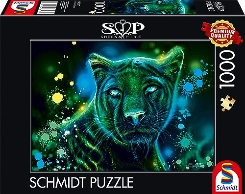 Schmidt Spiele 58517 Sheena Pike, Neon Blau-grüner Panther, 1000 Teile Puzzle von Schmidt Spiele