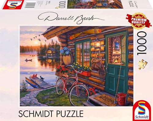 Schmidt Spiele 58531 Darrel Bush, Seehütte mit Fahrrad, 1000 Teile Puzzle, bunt Schmidt Spiele 58531 Darrel Bush, Seehütte mit Fahrrad, 1000 Teile Puzzle, bunt von Schmidt