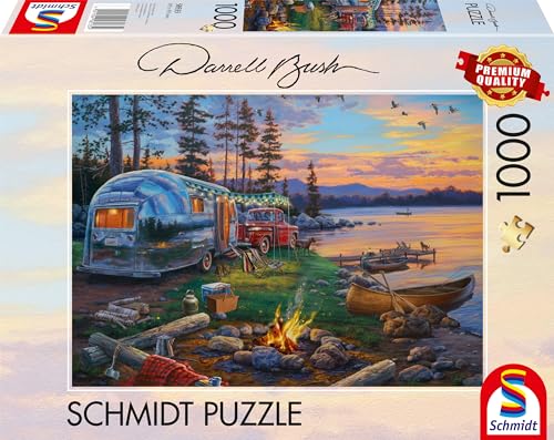Schmidt Spiele 58533 Darrel Bush, Campingidyll am See, 1000 Teile Puzzle von Schmidt