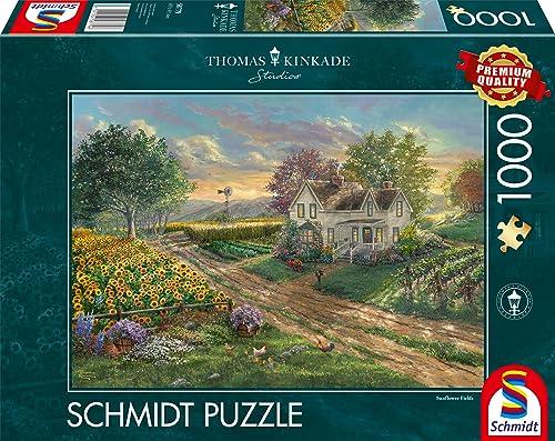 Schmidt Spiele 58779 Thomas Kinkade, Sonnenblumenfelder, 1000 Teile Puzzle, Schwarz Schmidt Spiele 58779 Thomas Kinkade, Sonnenblumenfelder, 1000 Teile Puzzle, Schwarz von Schmidt