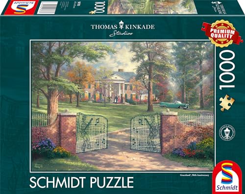 Schmidt Spiele 58783 Thomas Kinkade, Graceland 50th Anniversary, 1000 Teile Puzzle, bunt von Schmidt Spiele