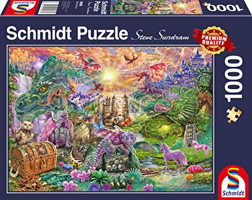 Schmidt Spiele 58966 Verzaubertes Drachenland, 1000 Teile Puzzle von Schmidt Spiele