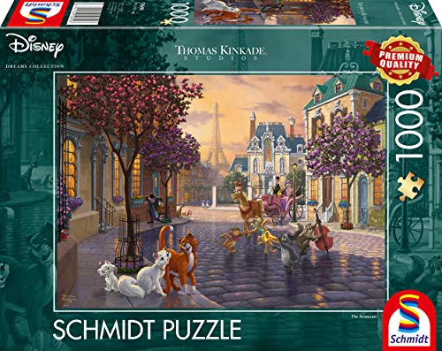 Schmidt Spiele 59690 Thomas Kinkade, Disney, The Aristocats, 1000 Teile Puzzle von Schmidt Spiele