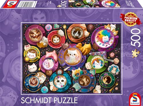 Schmidt Spiele 59707 Kätzchen à la Latte Art, 500 Teile Puzzle, bunt von Schmidt Spiele